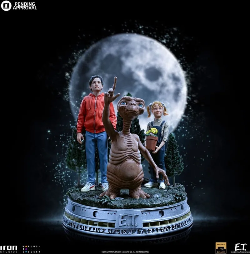 E.T. The Extra-Terrestrial Deluxe Art Scale Statue 1/10 E.T., Elliot and Gertie 19 cm van Iron Studios in Meerkleurig – productfoto