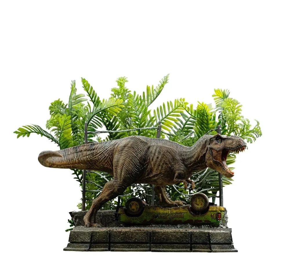 Jurassic Park Icons Statue T-Rex Breakout Set A van Iron Studios – productfoto