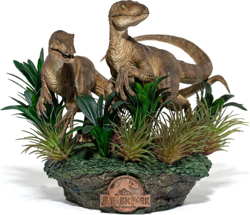 Jurassic Park - Statue Deluxe 1/10 - Just The Two Raptors van Iron Studios in Meerkleurig – productfoto
