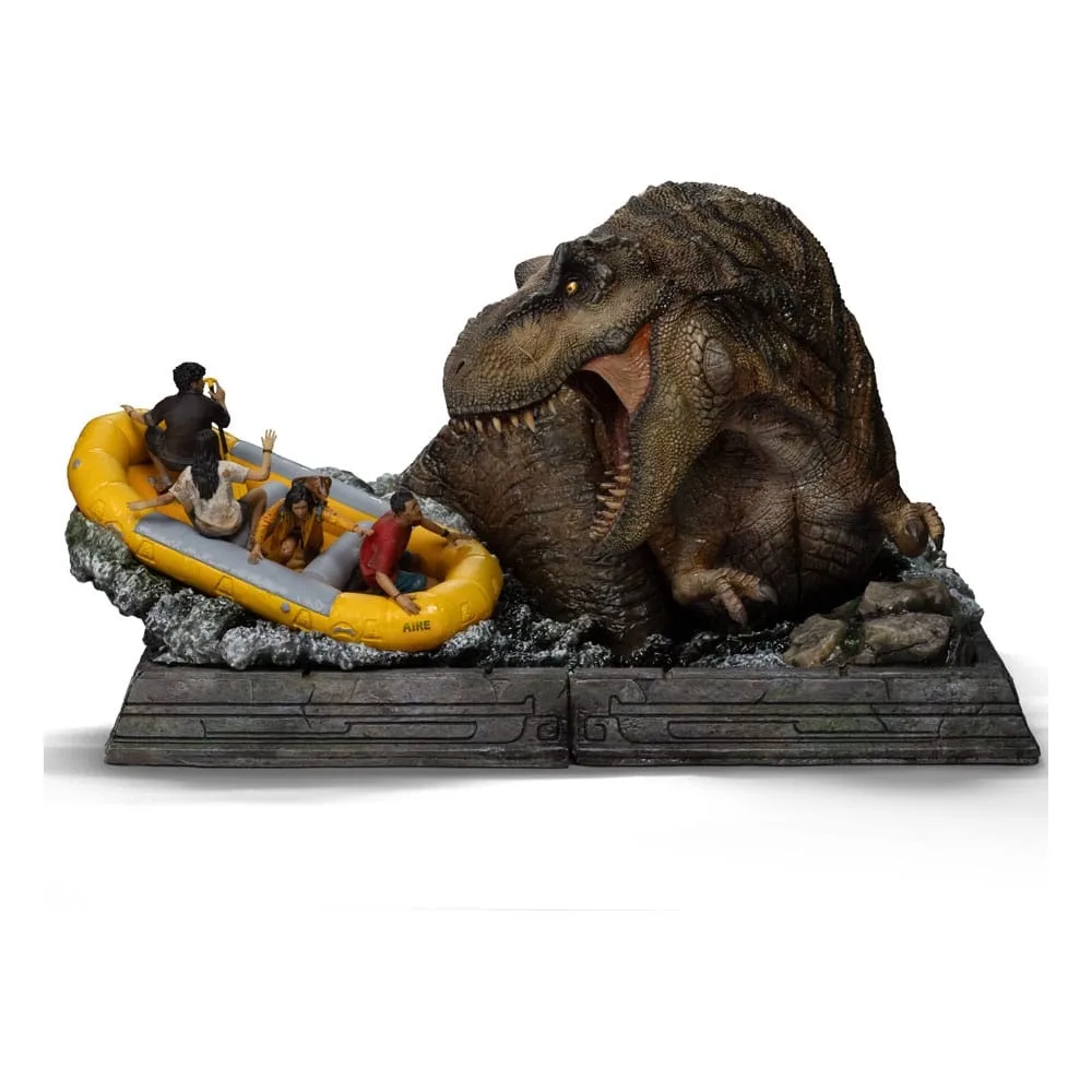 Jurassic World: Rebirth Demi Art Scale Statue T-Rex River Attack van Iron Studios – productfoto