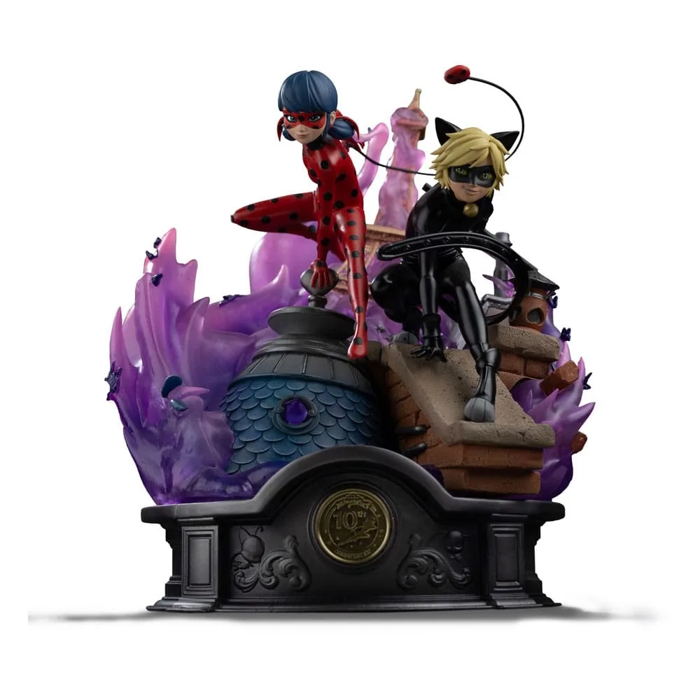Miraculous Deluxe Art Scale Statue Lady Bug and Cat Noir Signed Edition by Iron Studios – product photo
