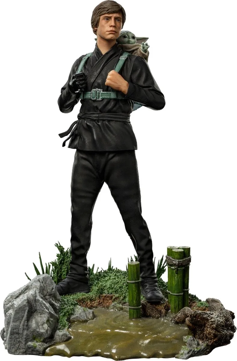Star Wars Book of Boba Fett Art Scale Statue 1/10 Luke Skywalker & Grogu Training 20 cm Beeld by Iron Studios – product photo