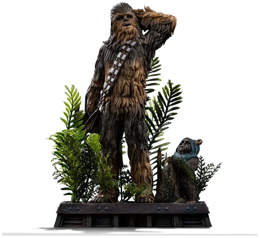 Star Wars Episode VI Art Scale Statue Chewbacca and Tokkat de Iron Studios – photo produit