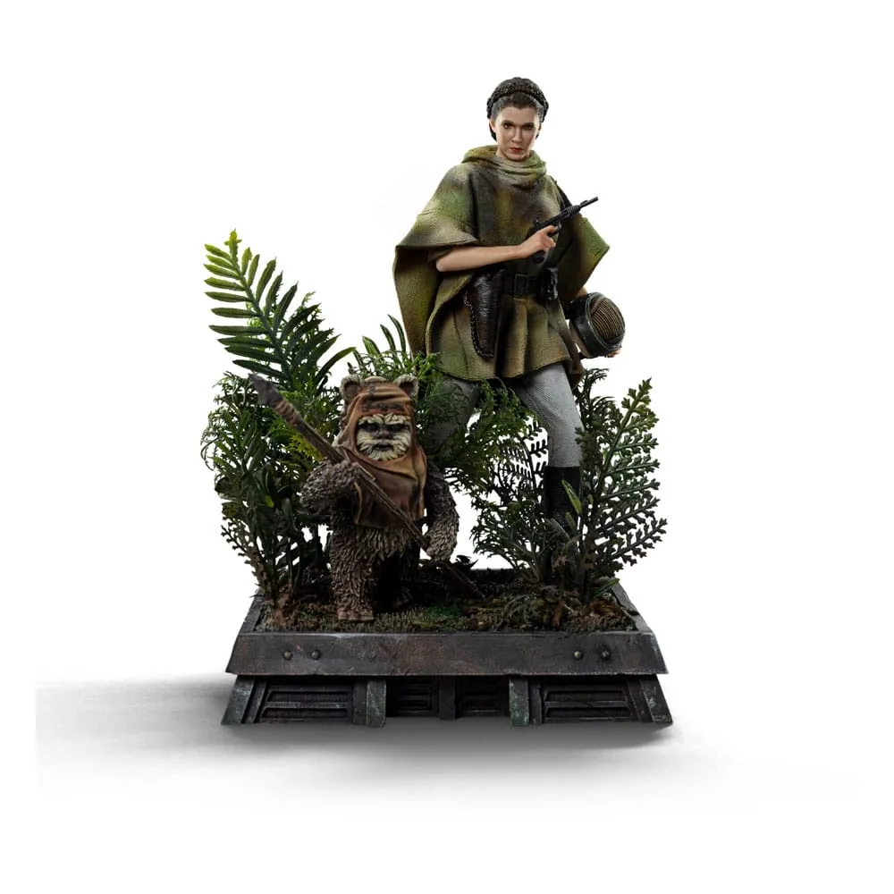 Star Wars Statue Leia and Wicket de Iron Studios – photo produit