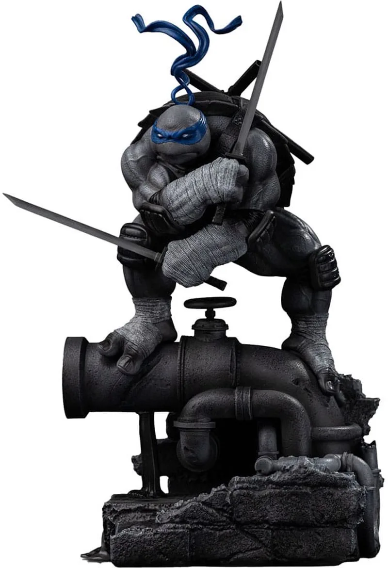 Teenage Mutant Ninja Turtles Art Scale Statue 1/10 Leonardo Black and White Variant 26 cm heo exclusive Beeld van Iron Studios in Meerkleurig – productfoto