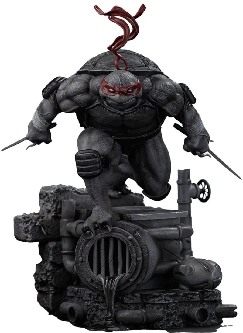 Teenage Mutant Ninja Turtles Art Scale Statue 1/10 Raphael Black and White Variant 26 cm heo exclusive Beeld by Iron Studios in Multicolour – product photo