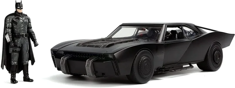 Batman 2022 1/18 Hollywood Rides Batmobil - Collectable - Met Batman Figuur by Jada Toys in Black – product photo
