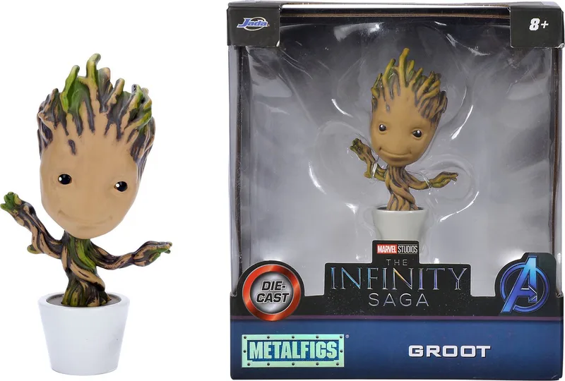 Marvel, The Guardians of the Galaxy - Groot - metaal - figuur - 10 cm - actiefiguur van Jada Toys in Bruin – productfoto