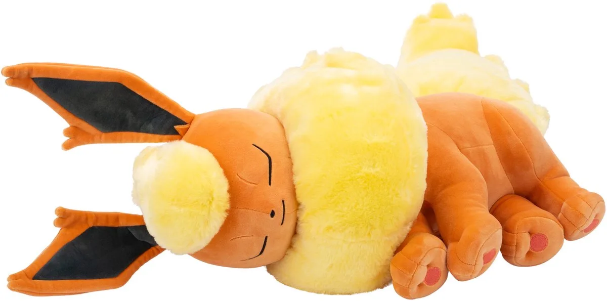 Pokémon - 45cm Sleeping Plush - Flareon von Jazwares in Gelb – Produktfoto