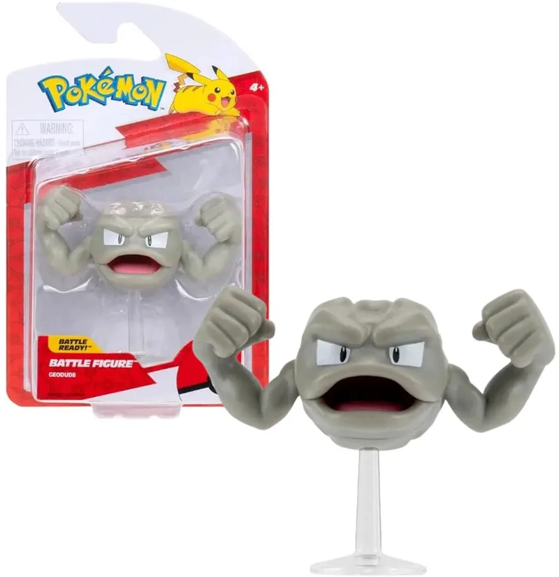 Pokémon Battle Figure Geodude - Speelfiguur - 7.5 cm van Jazwares in Grijs – productfoto