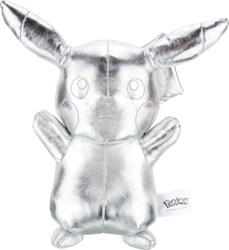 Pokémon Pluche knuffel 25th Anniversary Silver Version Pikachu 30 cm Zilverkleurig van Jazwares in Zilver – productfoto 1 van 3