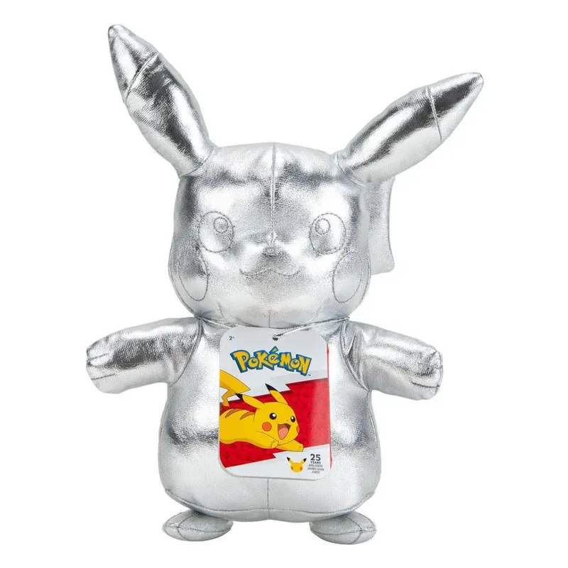 Pokémon Pluche knuffel 25th Anniversary Silver Version Pikachu 30 cm Zilverkleurig van Jazwares in Zilver – productfoto 2 van 3