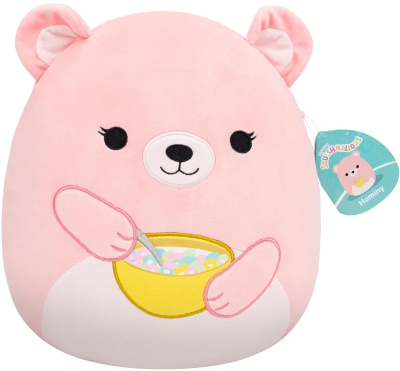 Squishmallows - Medium Plush (Hominy - Peach Bear Holding Cereal Bowl) - 30cm Plush by Jazwares in Multicolour – product photo