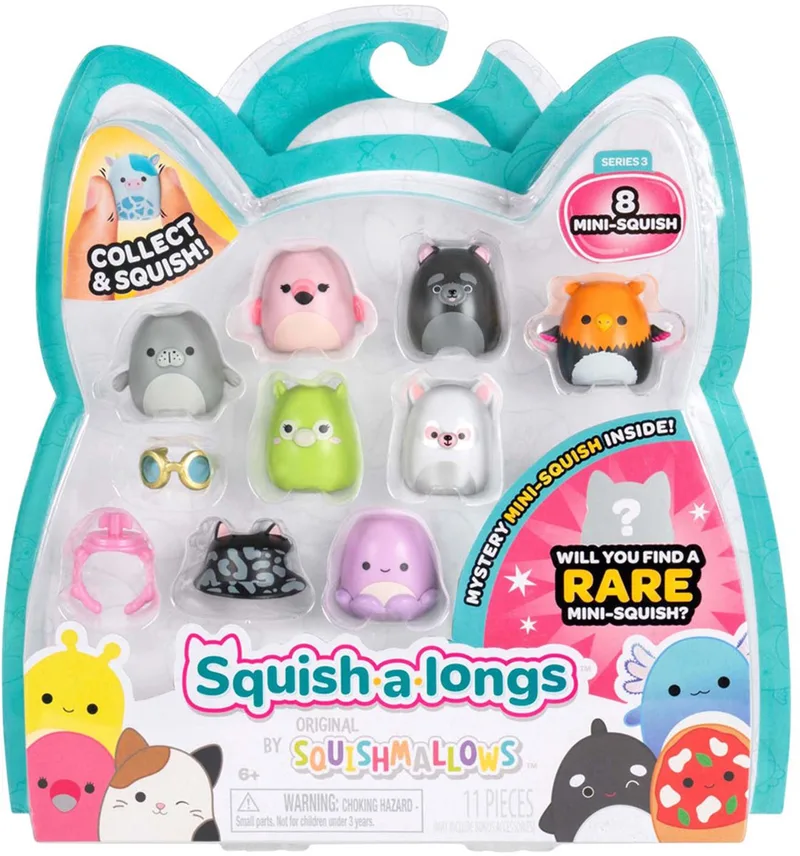 Squishmallows - Squish-a-longs Speelfiguren Style 3 - 8dlg. by Jazwares in Multicolour – product photo