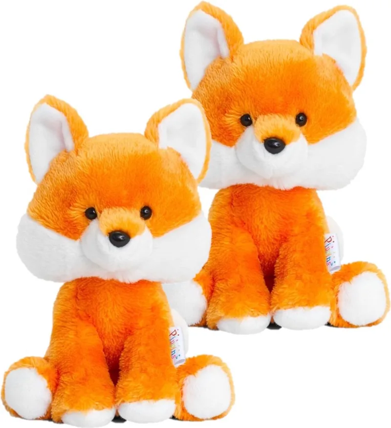 2x stuks keel Toys pluche Vos knuffel 14 cm - Vossen bosdieren knuffeldieren - Speelgoed voor kind från Keel Toys i Orange – produktbild