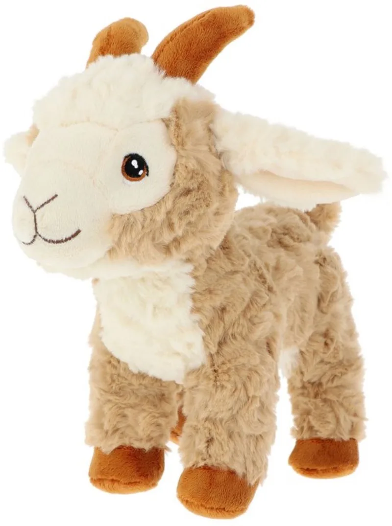 dwerggeit - 20 cm - Dieren knuffelbeesten de Keel Toys en Beige – photo produit