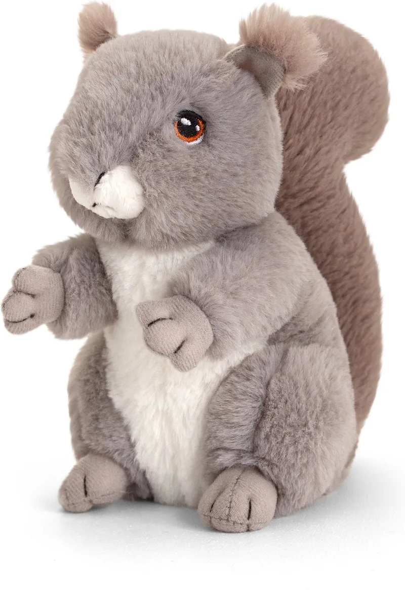 Eekhoorn knuffeldier - Squirrel knuffel - 100% eco gerecycled - 18 cm. by Keel Toys in Grey – product photo