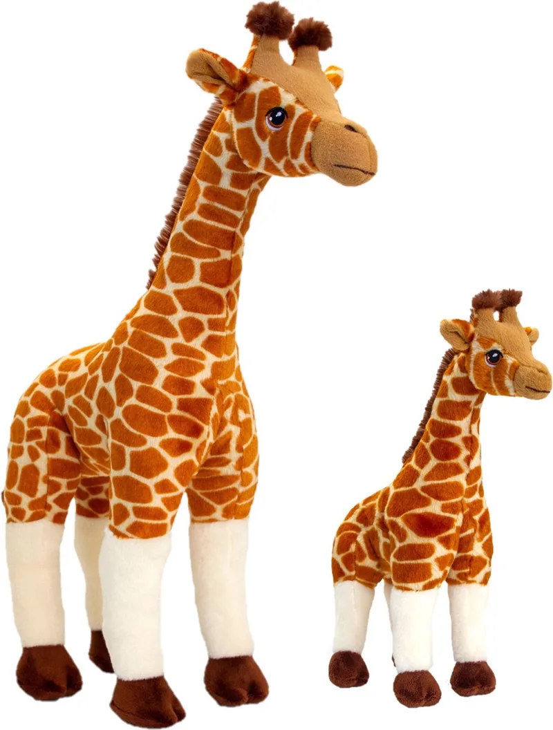 Giraffes set - Pluche knuffel dieren Giraffes familie - in 2 formaten - 30 en 50 cm - moeder en kind de Keel Toys en Multicolore – photo produit