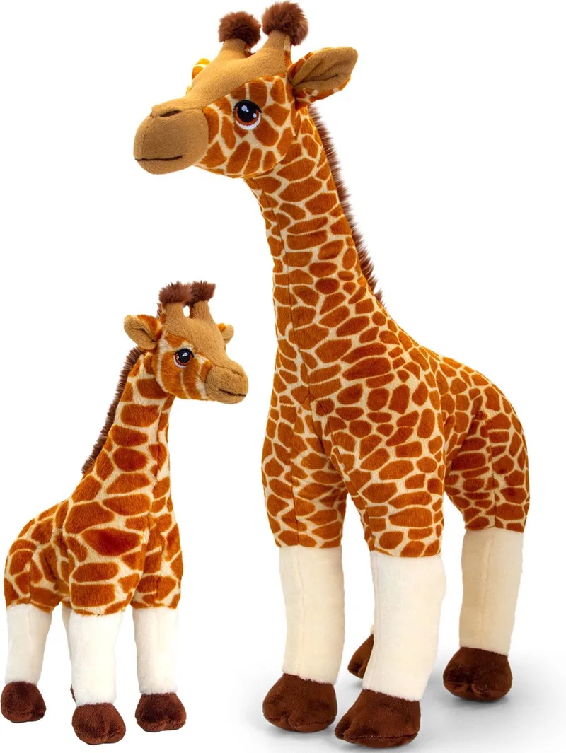 Giraffes set - Pluche knuffel dieren Giraffes familie - in 2 formaten - 30 en 70 cm - moeder en kind de Keel Toys en Multicolore – photo produit