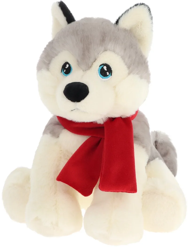 husky met sjaal - 20 cm - Dieren knuffels by Keel Toys in White – product photo