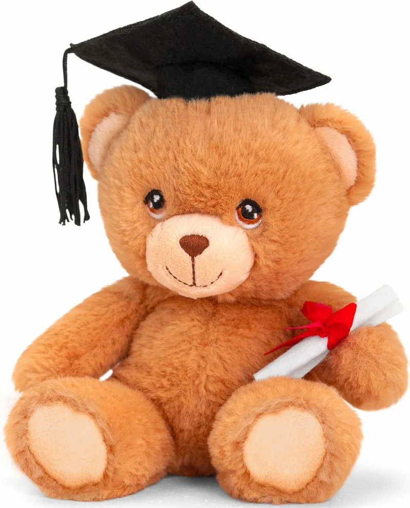 Keeleco - Pluche knuffel beer - geslaagd - diploma - bruin - 15 cm by Keel Toys in Multicolour – product photo