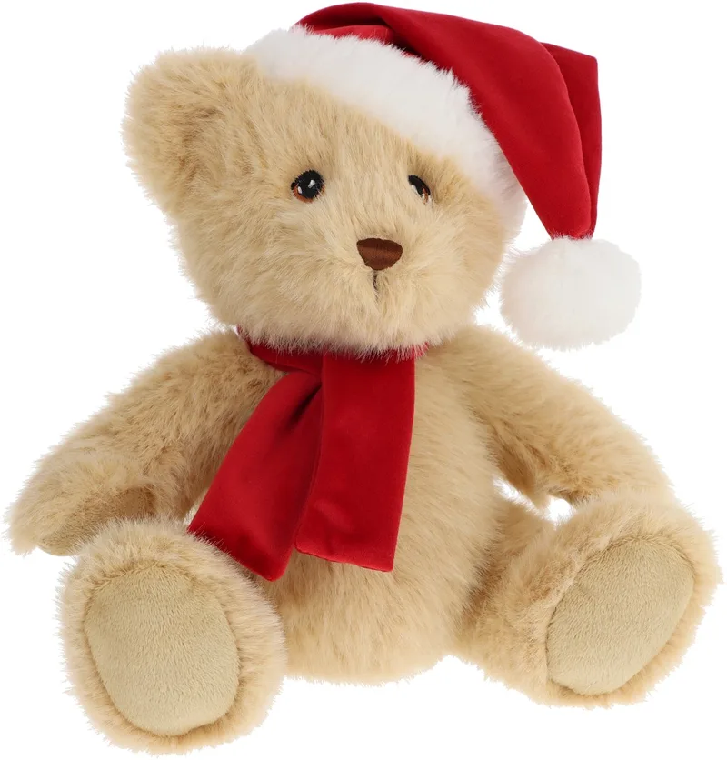 kerstbeer - 20 cm - Dieren knuffelbeesten de Keel Toys en Marron – photo produit