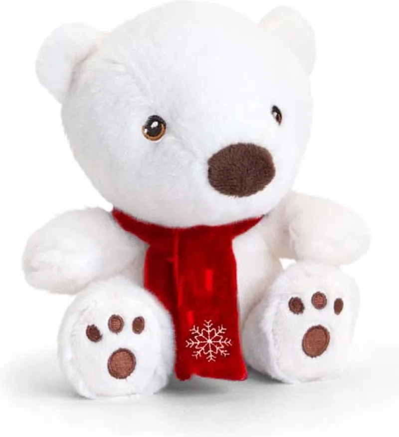 Knuffel Pluche Zittend 20 Cm SX6394 100% Recycled 100% Huggable by Keel Toys in Ijsbeer – product photo
