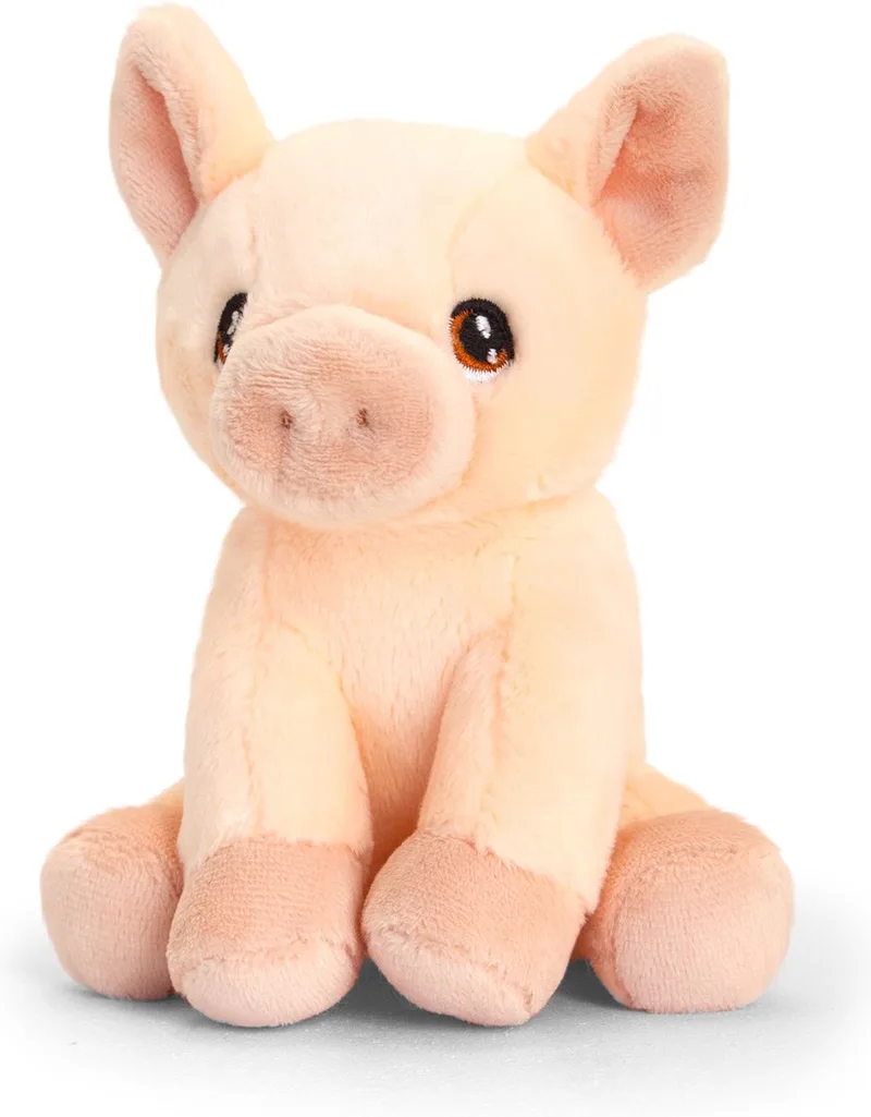 Knuffel Varken - biggetje - dieren knuffels - pluche - 12 cm - boerderij by Keel Toys in Multicolour – product photo