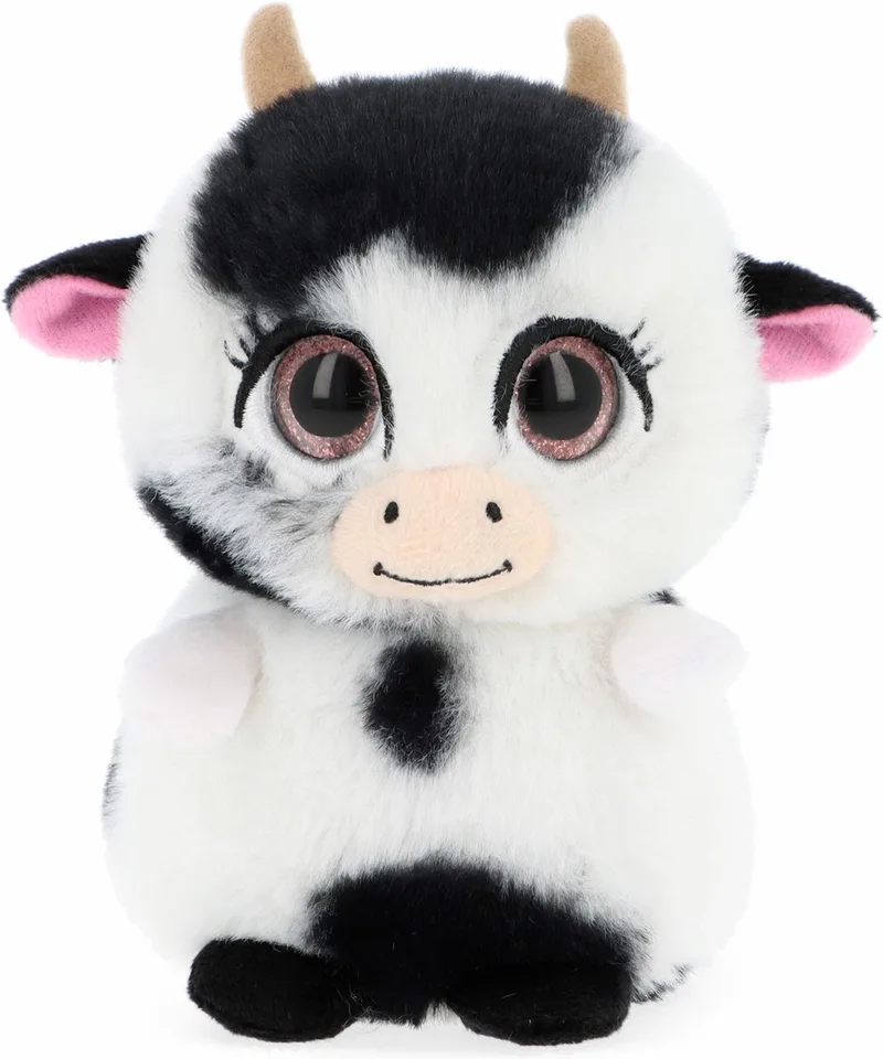 Knuffeldier kleine koe - zachte pluche stof - premium kwaliteit knuffels - wit/zwart - 14 cm - boerderij knuffels från Keel Toys i Vit – produktbild