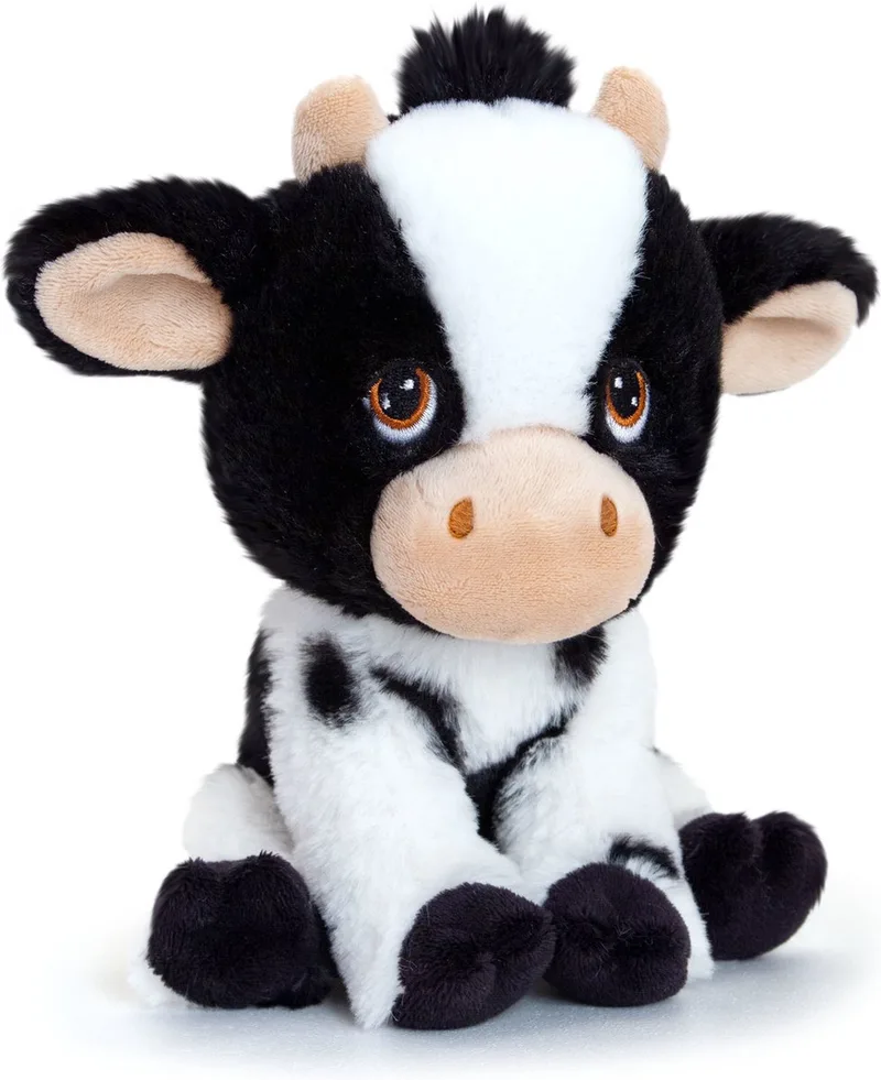Koe - 18 cm - Dieren knuffelbeesten by Keel Toys in Black, White – product photo