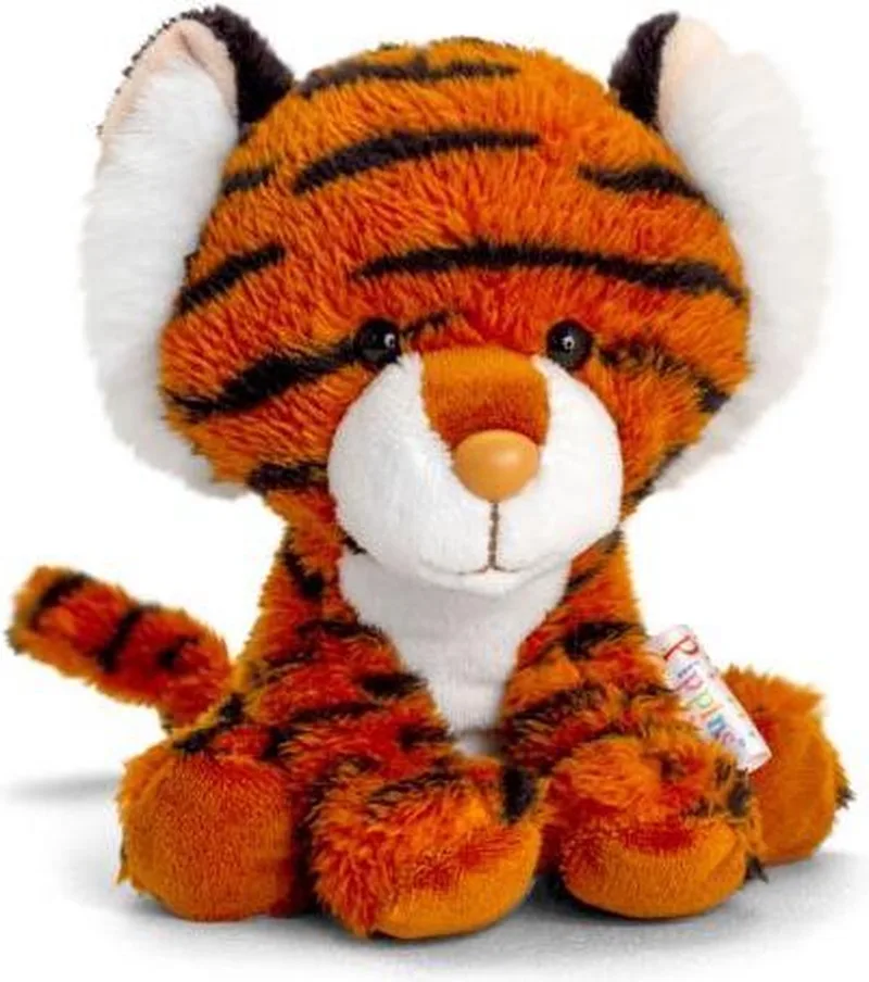 Pippins Tijger - 14 cm - Dieren knuffel de Keel Toys en Marron, Blanc – photo produit