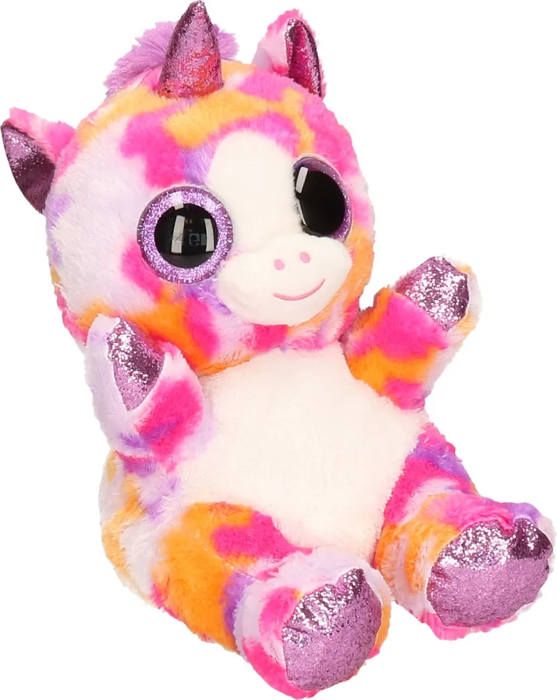 pluche eenhoorn knuffel - regenboog kleuren - 25 cm van Keel Toys in Paars – productfoto