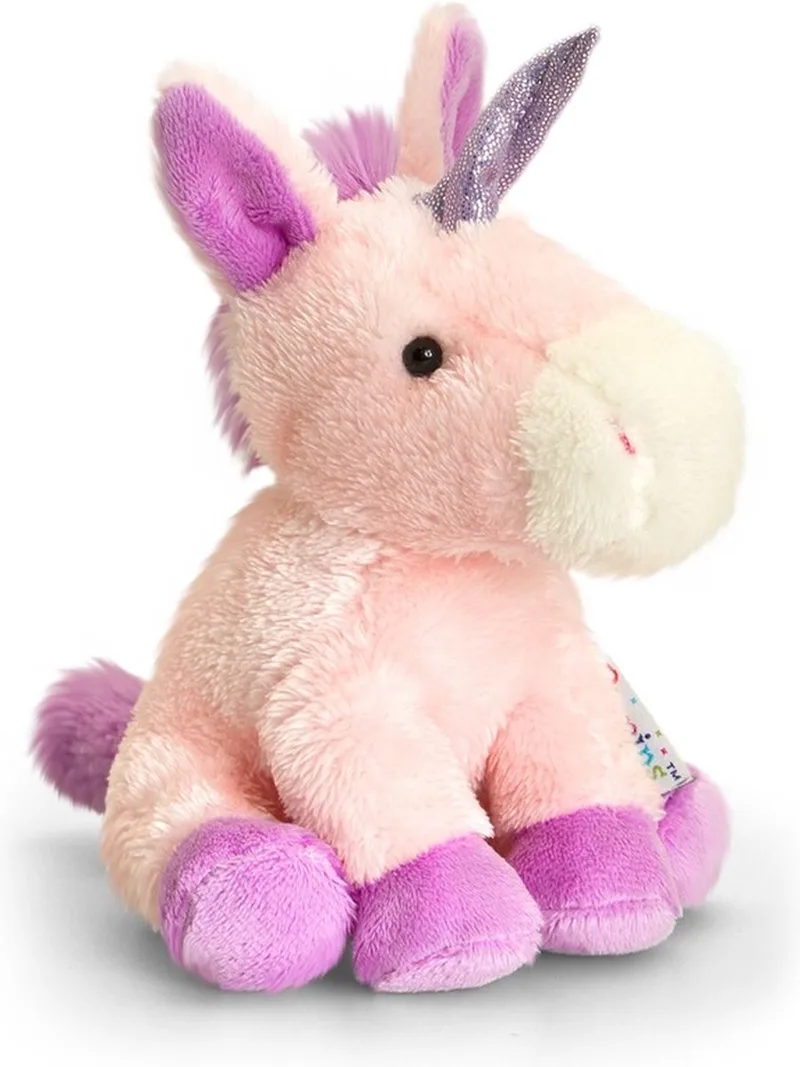 pluche eenhoorn knuffel - roze/wit - 14 cm - mystieke dieren van Keel Toys in Roze – productfoto