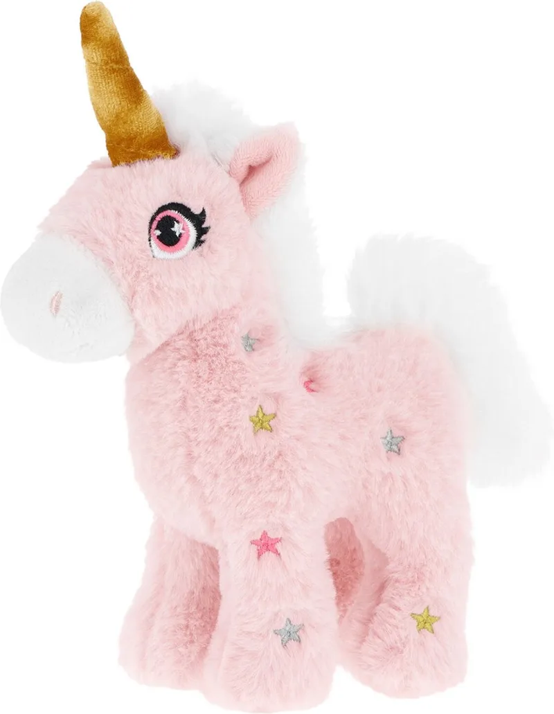 pluche eenhoorn knuffel - roze/wit - 16 cm - mystieke dieren - met glitter sterren - unicorns by Keel Toys in Pink – product photo
