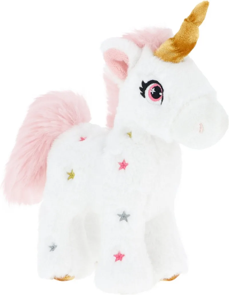 pluche eenhoorn knuffel - wit/roze - 16 cm - mystieke dieren - met glitter sterren - unicorns by Keel Toys in White – product photo