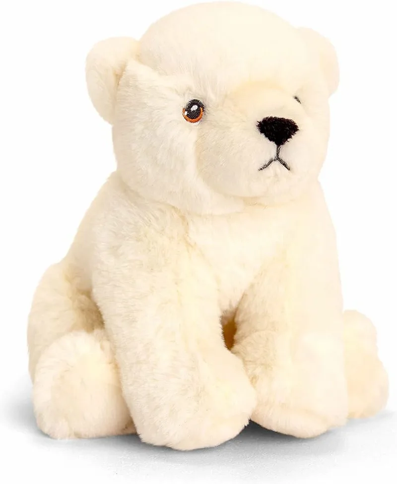 pluche ijsbeer knuffeldier - zittend - 18 cm - Pooldieren by Keel Toys in White – product photo