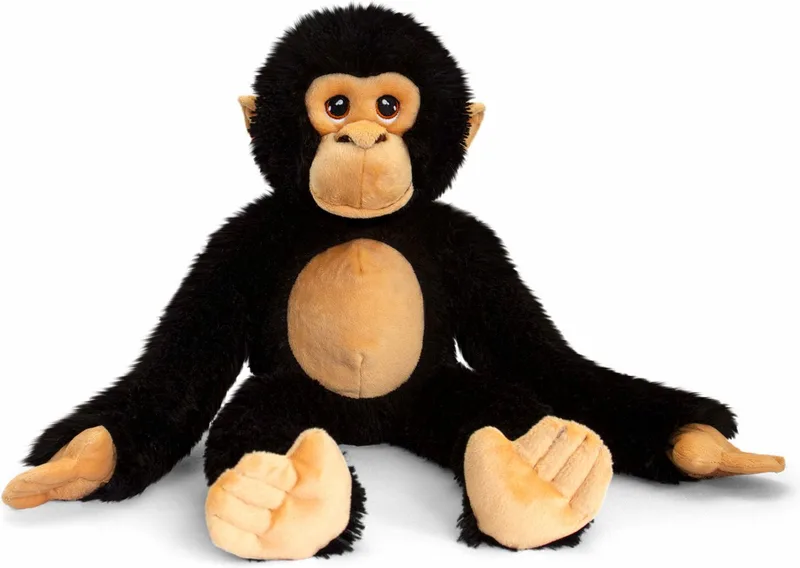 pluche knuffel chimpansee aap - 38 cm - Apen knuffels - dieren - cadeau från Keel Toys i Svart – produktbild