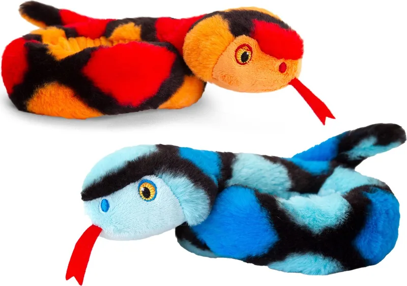 Pluche knuffel dieren kleine opgerolde slangen en blauw 65 cm från Keel Toys i Röd – produktbild