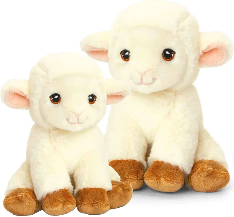 Pluche knuffels schapen familie - 2x stuks - 18 en 25 cm by Keel Toys in Multicolour – product photo