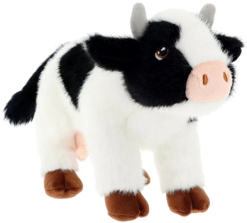 pluche Koe - knuffeldier - wit - staand - 20 cm - knuffel koe - Eco collectie by Keel Toys in Black – product photo