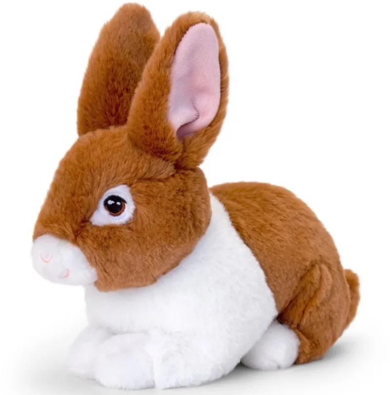 pluche Konijn - knuffeldier - zittend - 18 cm - knuffel Konijn de Keel Toys en Marron – photo produit