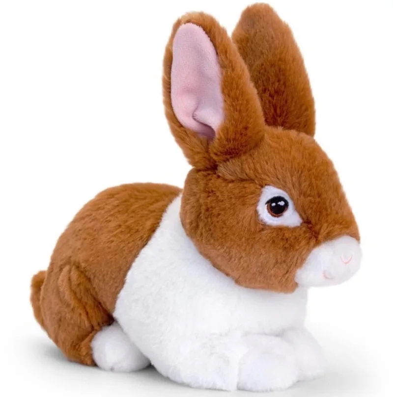 pluche Konijn - knuffeldier - zittend - 25 cm - knuffel Konijn van Keel Toys in Bruin – productfoto