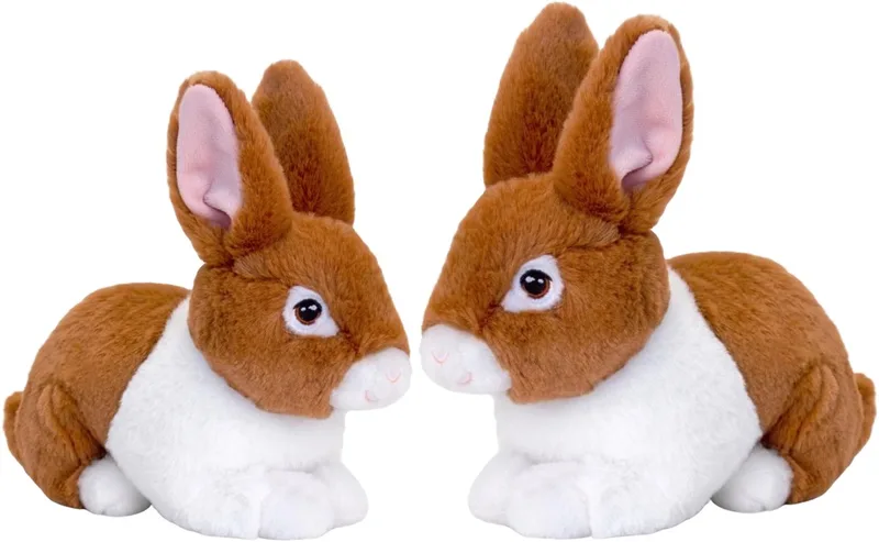 Pluche konijnen familie - moeder en kind - 25 / 18 cm - zittend - eco collectie från Keel Toys i Brun – produktbild