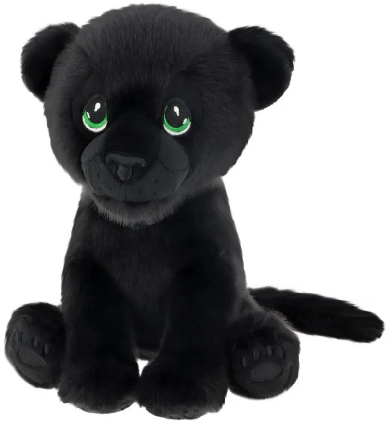 pluche Panter - knuffeldier - zittend - 23 cm - knuffel Panter - Eco collectie by Keel Toys in Black – product photo