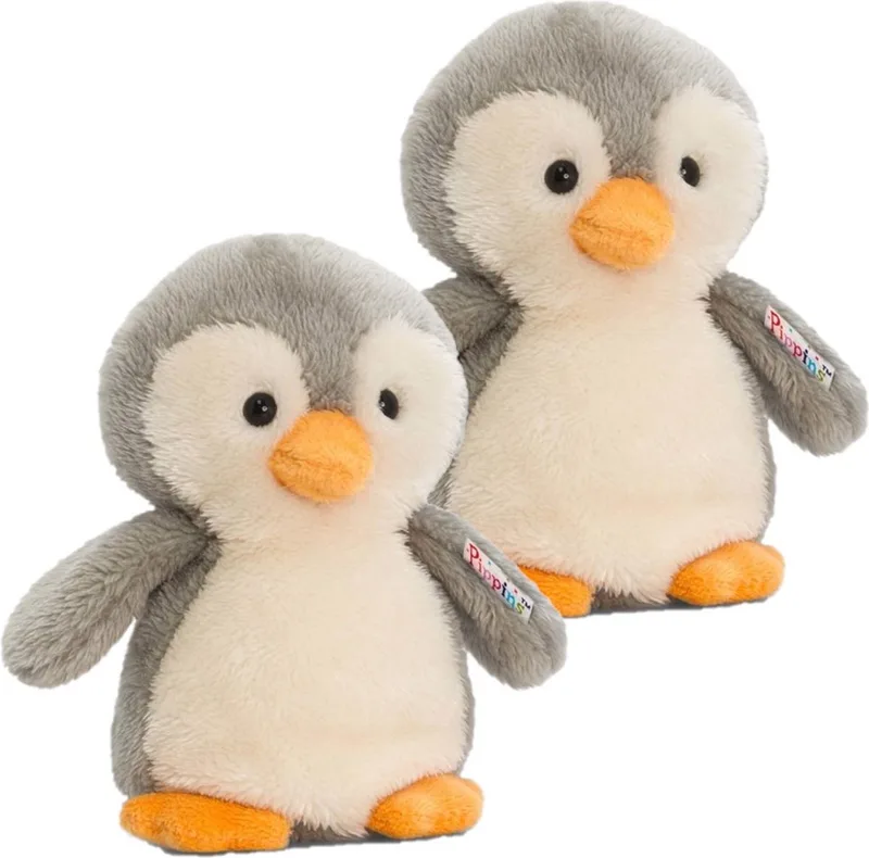 Pluche Pinguïn Knuffel - Grijs/Wit - 14 cm - Pooldieren speelgoed by Keel Toys in Multicolour – product photo