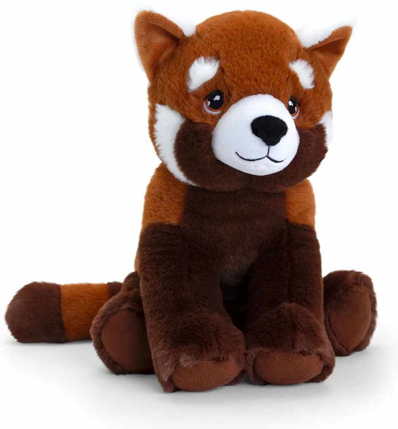 pluche rode Panda knuffeldier - rood/wit - zittend - 30 cm - Luxe Eco kwaliteit knuffels by Keel Toys in Red – product photo