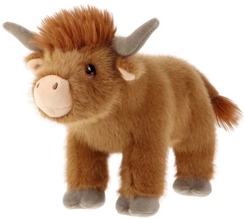 pluche Schotse Hooglander koe - knuffeldier - staand - 30 cm - knuffel koe - Eco collectie by Keel Toys in Brown – product photo