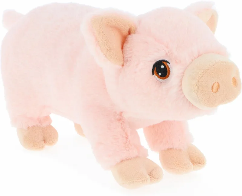 pluche varken/biggetje knuffeldier - lopend - 28 cm - Luxe Eco kwaliteit knuffels van Keel Toys in Roze – productfoto