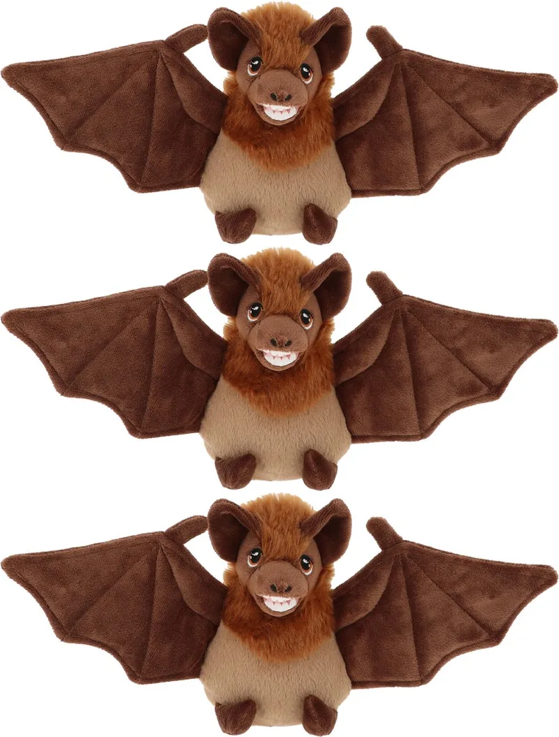 pluche vleermuis knuffeldier - 3x - vliegend - 15 cm by Keel Toys in Brown – product photo