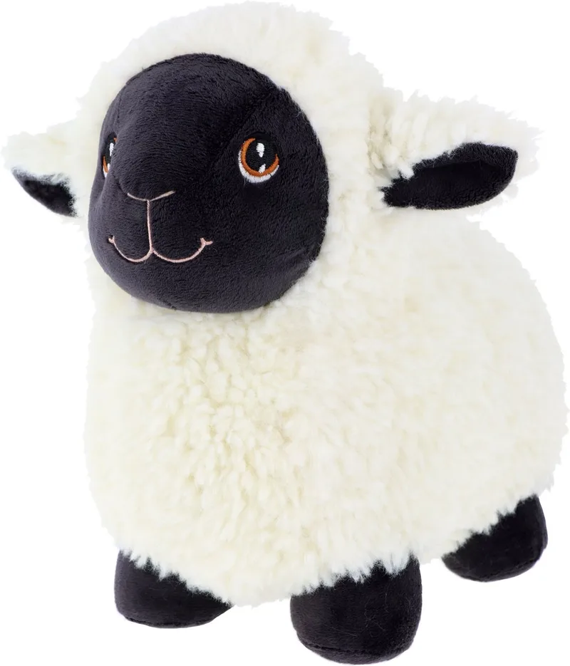 schaap - 18 cm - Dieren knuffelbeesten van Keel Toys in Zwart, Wit – productfoto